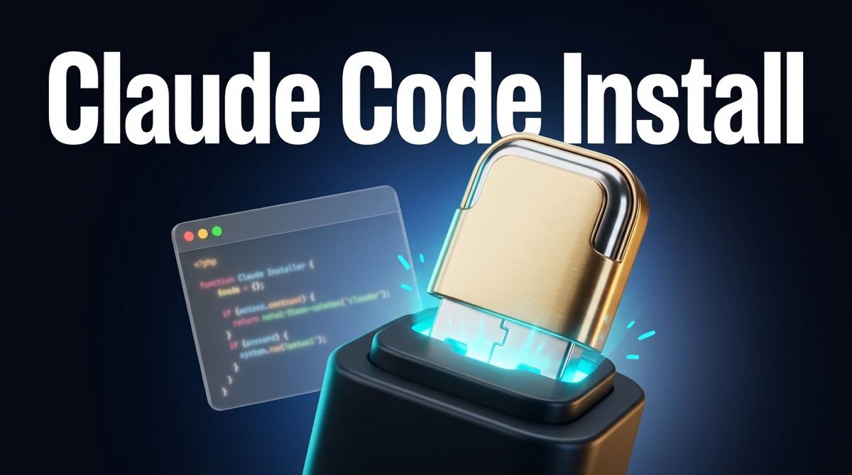 Installing Claude Code — a terminal running the one-line installer alongside macOS, Windows, and Linux install paths